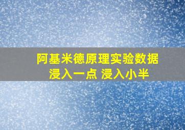 阿基米德原理实验数据 浸入一点 浸入小半